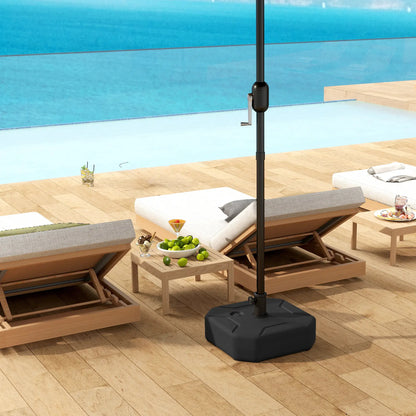 Square Patio Umbrella Base, 17.7" L x 17.7" W x 9.8" H, Black Umbrella Bases at Gallery Canada