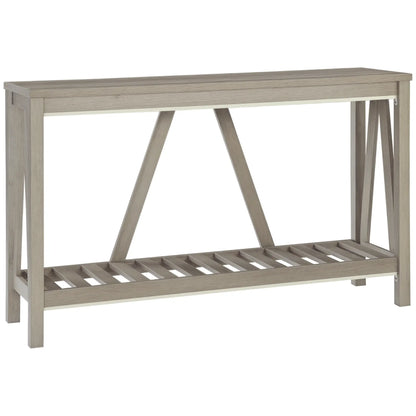 Farmhouse Entryway Table, Rustic Console with Shelf, Distressed, Grey Console Tables Distressed Grey at Gallery Canada