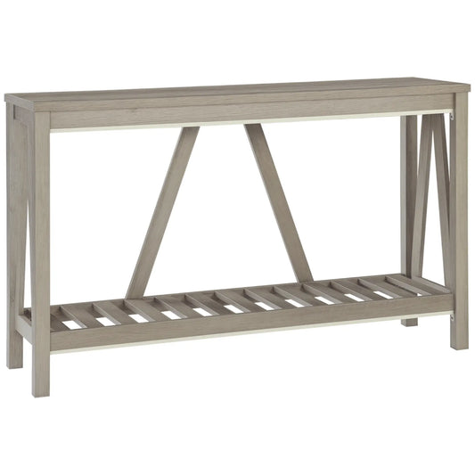 Farmhouse Entryway Table, Rustic Console with Shelf, Distressed, Grey Console Tables Distressed Grey at Gallery Canada