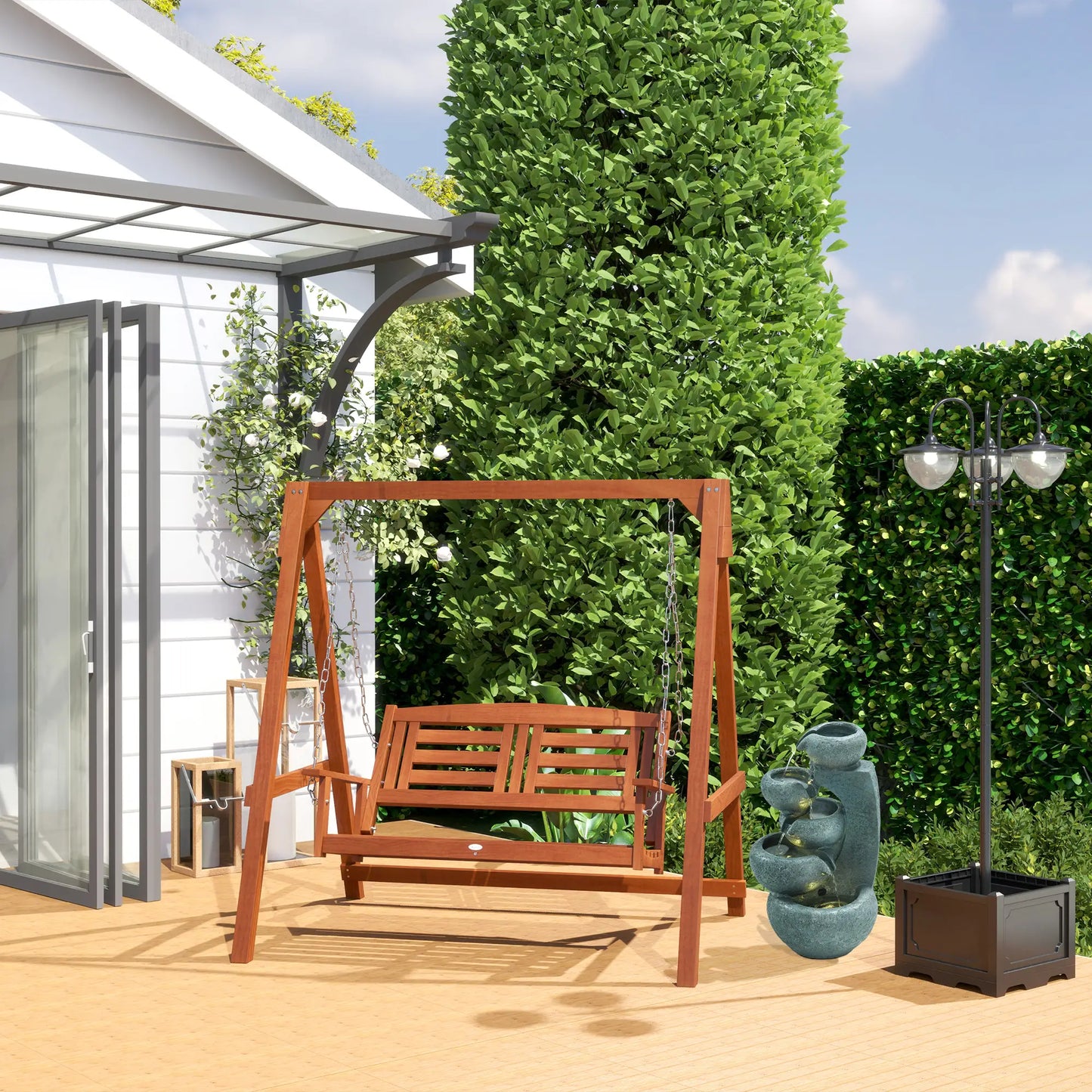 12 Pcs Wooden Deck Tiles, Outdoor Flooring, All Weather, Brown Deck Tiles at Gallery Canada