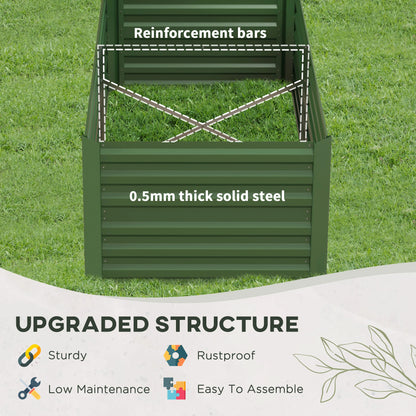 Galvanized Raised Garden Bed, Steel Planter, 71" x 35" x 23", Green Galvanized Planter Boxes at Gallery Canada