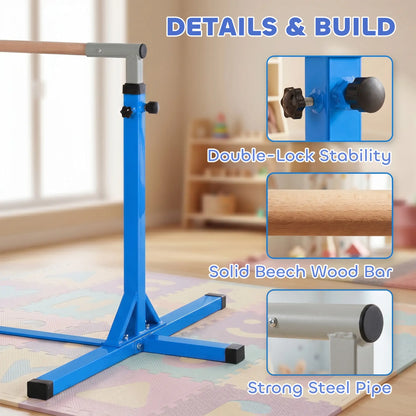 Kids Gymnastics Bar, 13-Level Adjustable Height, Blue Baby Gym & Playmats at Gallery Canada