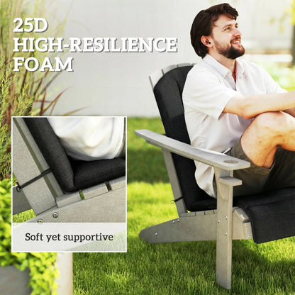 Set Of 2 Patio Chair Cushions, High Back Adirondack, High-Density Foam, Black Patio Chair Cushions at Gallery Canada