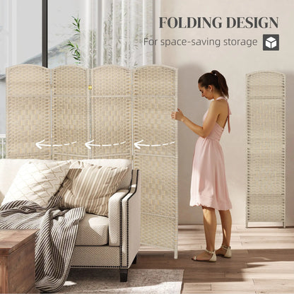 6 Ft Tall Folding Room Divider, 4 Panel Privacy Screen, Light Oak Room Dividers at Gallery Canada