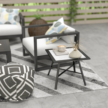 Small Outdoor Side Table, SPC Tabletop, Grey Patio Side Tables at Gallery Canada