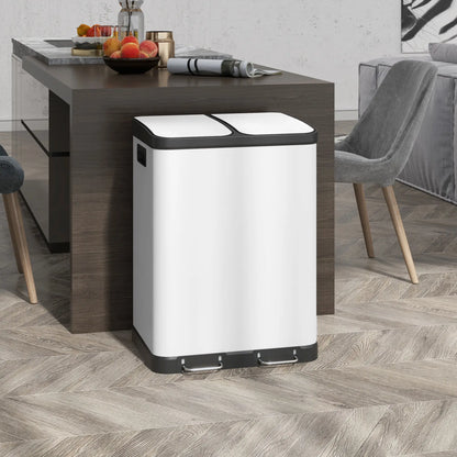 Kitchen Garbage Bin, 2 x 7.9 Gal, Soft-Close With Removable Buckets, White Small Kitchen Appliances at Gallery Canada