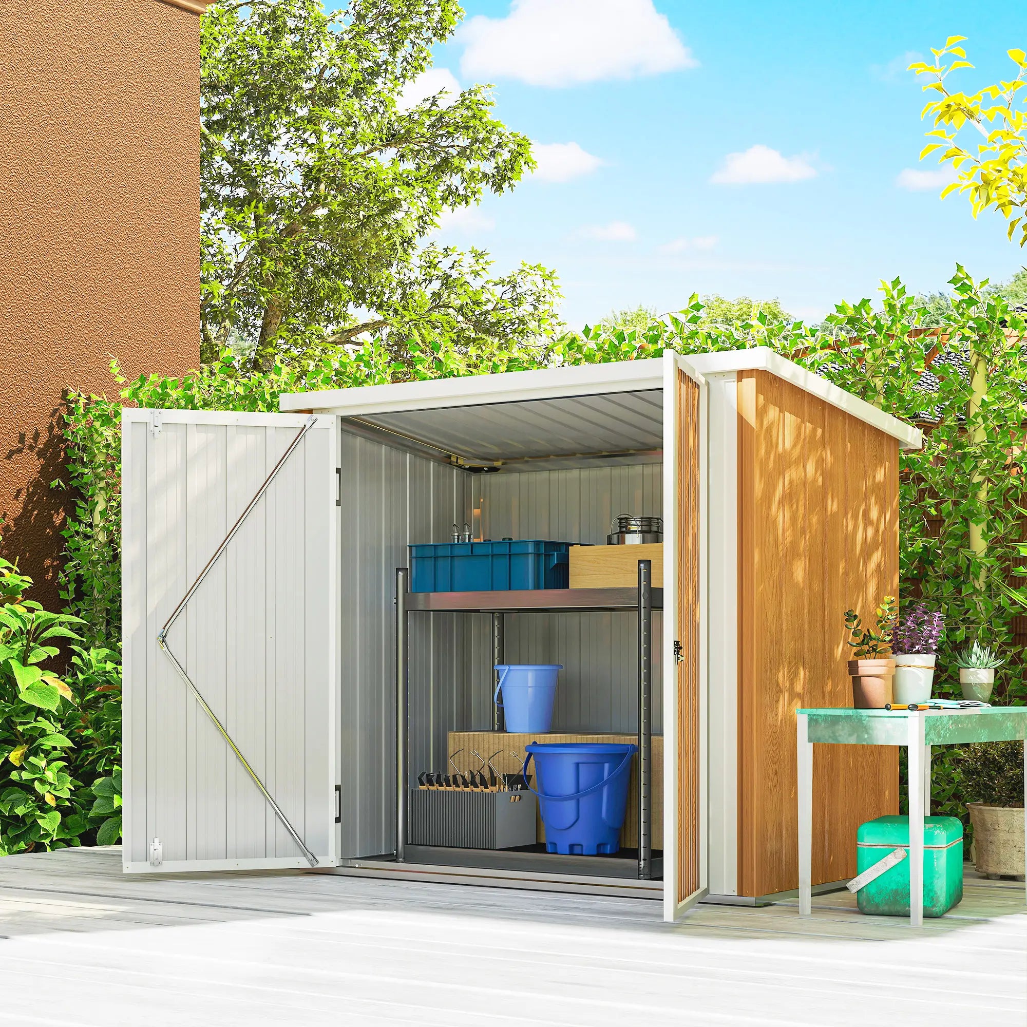 5' x 3' Metal Garden Storage Shed, Double Doors For Backyard Sheds at Gallery Canada