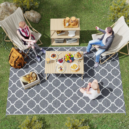 Waterproof Outdoor Rug, 6' x 9', Reversible RV Mat, Grey & White Garden Decor at Gallery Canada