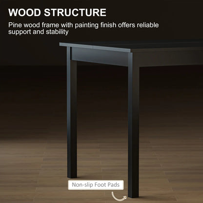 47" x 30" Dining Table, Farmhouse Pine Wood Frame, Black Dining Tables at Gallery Canada