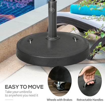 Heavy Duty Patio Umbrella Stand with Wheels, 51lb, Black Umbrella Bases at Gallery Canada