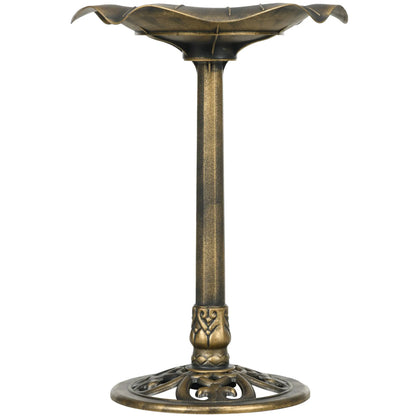 28" Height Bird Bath, Lotus Leaf Basin, Garden Yard, Bronze Garden Accessories Bronze at Gallery Canada