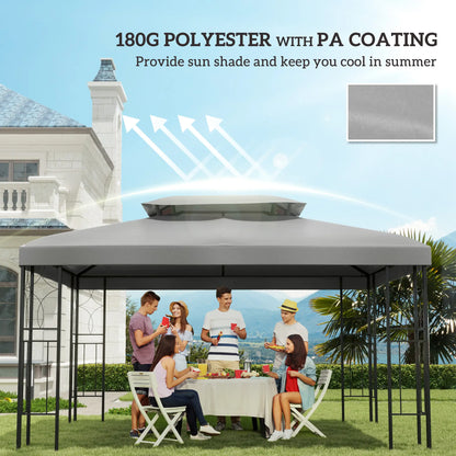 13' x 10' Gazebo Replacement Canopy, 2 Tier Top UV Cover, Light Grey Gazebo Canopy Replacement at Gallery Canada