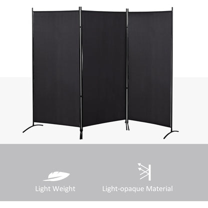 6' 3 Panel Room Divider, Double Hinged, Indoor Privacy Screen, Black Room Dividers at Gallery Canada