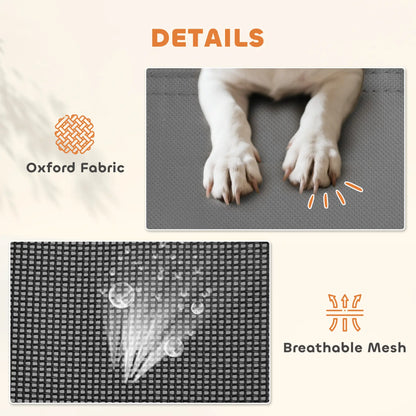 Elevated Dog Bed with Canopy, Portable XL Dog Cot, 48" x 36" x 43", Grey Elevated Dog Beds at Gallery Canada