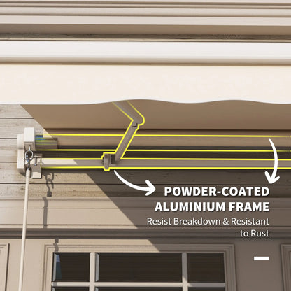 10' x 8' Retractable Awning, Sun Shade Canopy, Aluminum Frame, UV Protection, Beige Deck Awnings at Gallery Canada