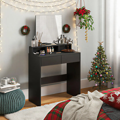 Modern Makeup Vanity Desk with Mirror, Drawers, Black Dressing & Vanity Tables at Gallery Canada