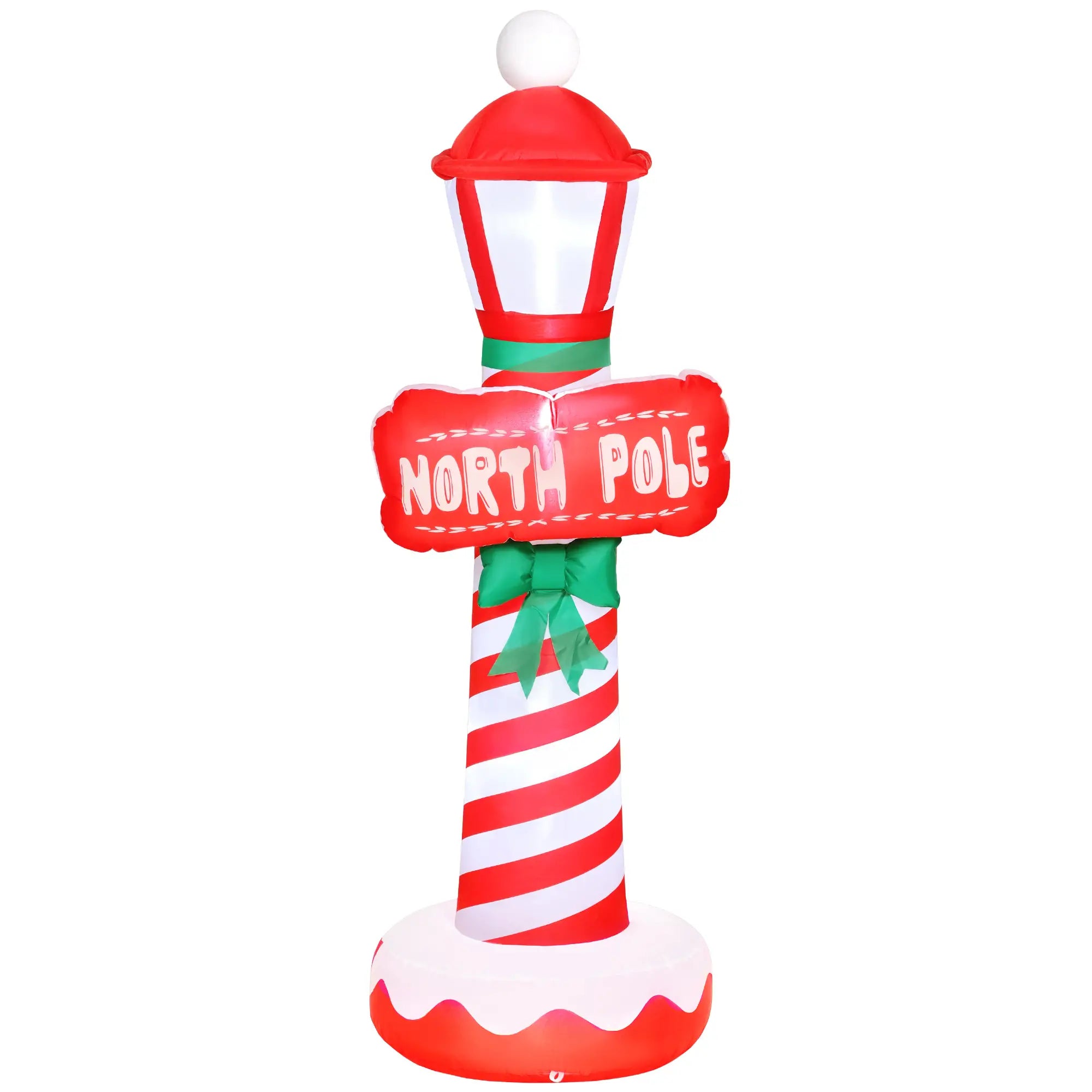 6FT Inflatable Lighthouse Christmas Decoration With LED Lights Christmas Inflatables Red, White, Green at Gallery Canada