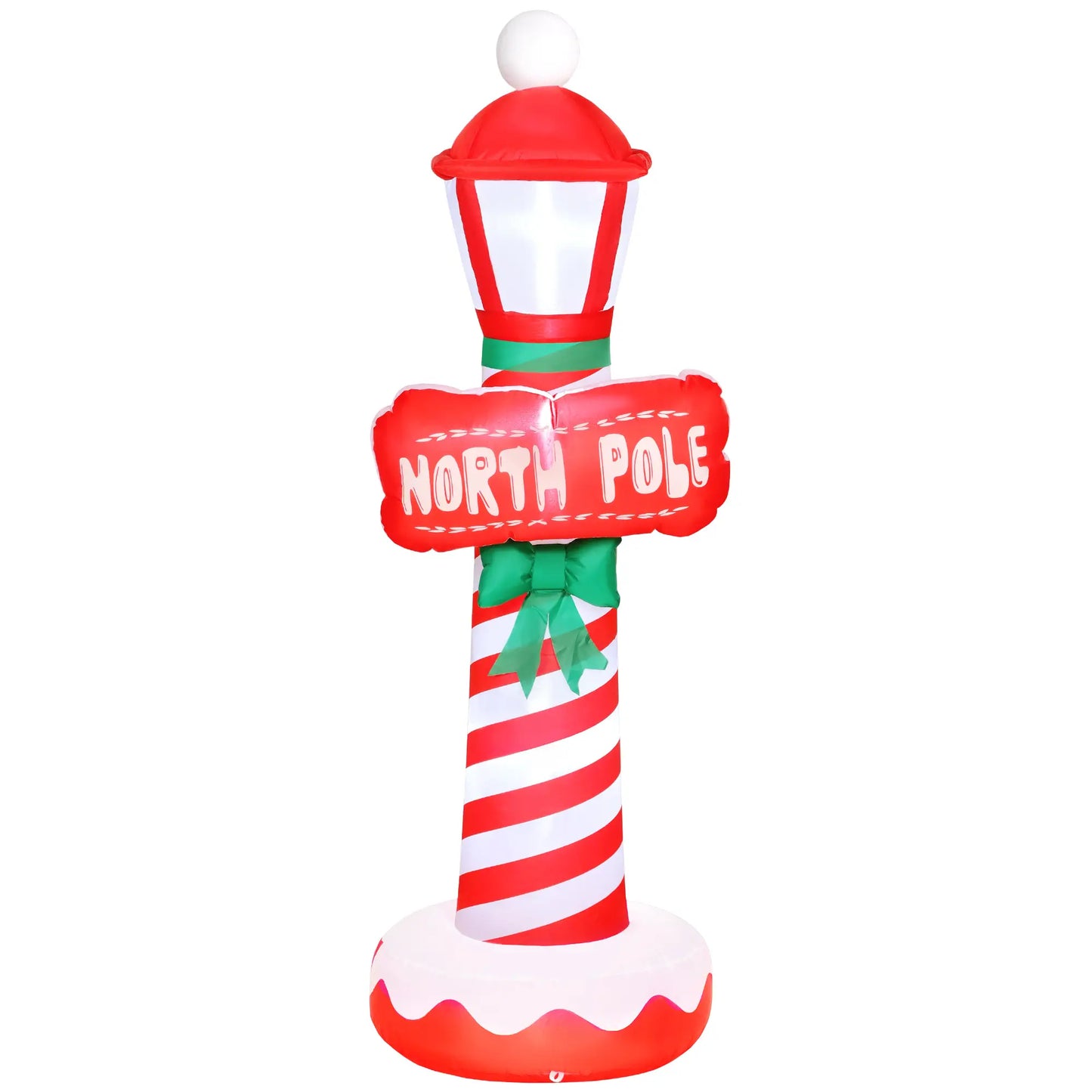 6FT Inflatable Lighthouse Christmas Decoration With LED Lights Christmas Inflatables Red, White, Green at Gallery Canada