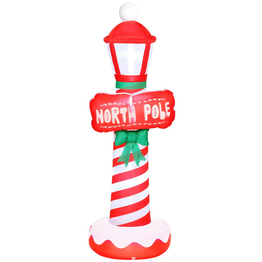 6FT Inflatable Lighthouse Christmas Decoration With LED Lights Christmas Inflatables Red, White, Green at Gallery Canada