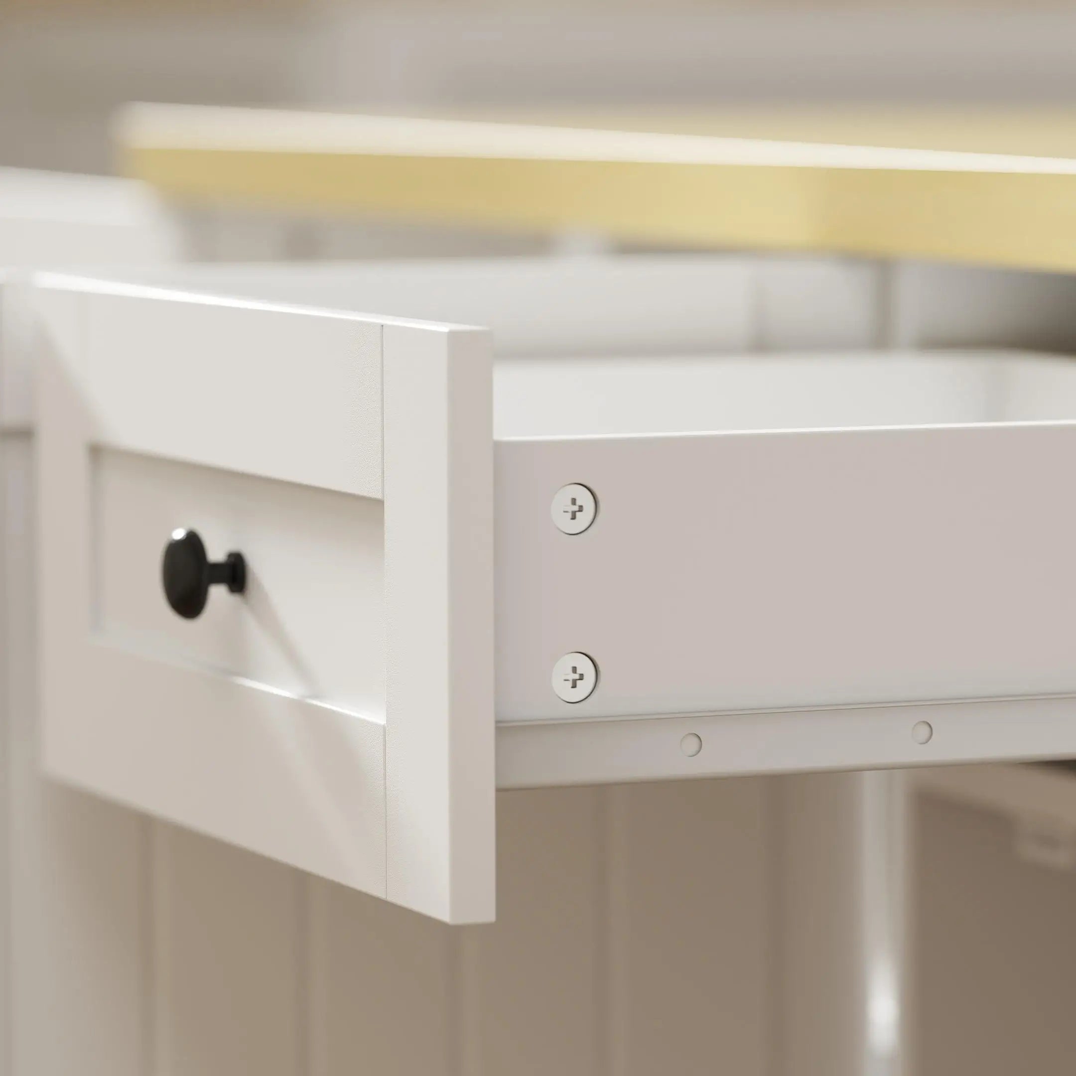 Kitchen Island Cart, Rolling Table with Drop Leaf, Drawer, Spice Rack, White Kitchen Islands & Kitchen Carts at Gallery Canada