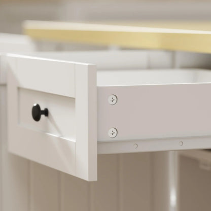 Kitchen Island Cart, Rolling Table with Drop Leaf, Drawer, Spice Rack, White Kitchen Islands & Kitchen Carts at Gallery Canada