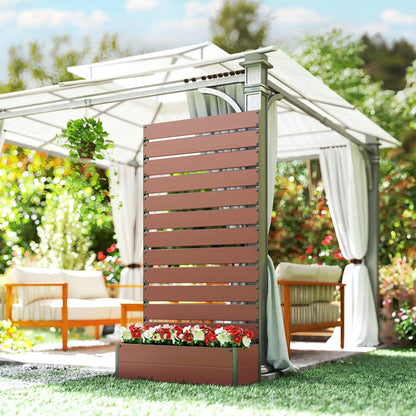 Trellis Planter Box, Raised Garden Bed With Trellis, Light Brown
