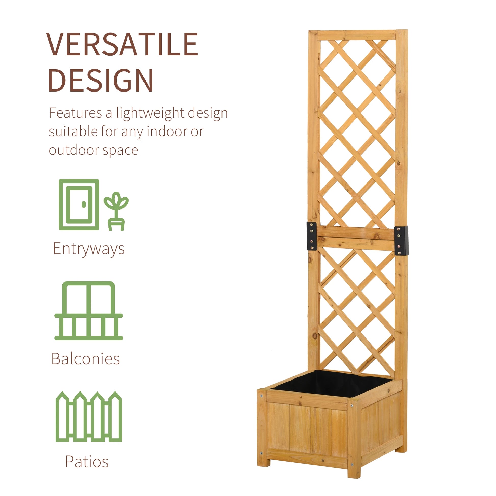 Set of 2 Raised Garden Beds with Trellis, Orange Wooden Planter Boxes at Gallery Canada
