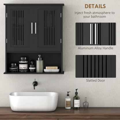 Wall Mount Bathroom Cabinet, 2 Door With Shelf, Black Mirror Medicine Cabinets at Gallery Canada