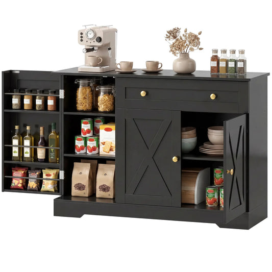 Sideboard Buffet Cabinet, Farmhouse Coffee Bar, Barn Doors, Black Bar Cabinets Black at Gallery Canada