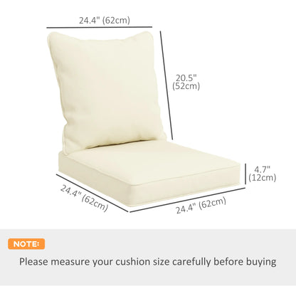 Seat Cushion Back Pillows, Set of 2, Indoor Outdoor, White Cream Patio Chair Cushions at Gallery Canada