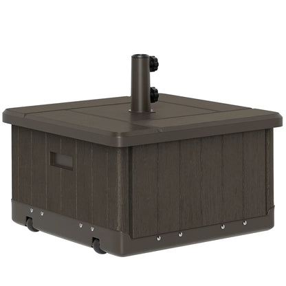 Outdoor Umbrella Base with Wheels, End Table, Flower Box, 176 lbs., Brown Umbrella Bases at Gallery Canada