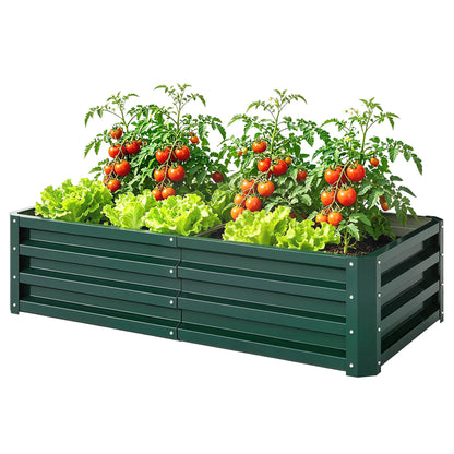 Galvanized Raised Garden Bed, Outdoor Planter Box, 4' x 2' x 1', Green Galvanized Planter Boxes at Gallery Canada