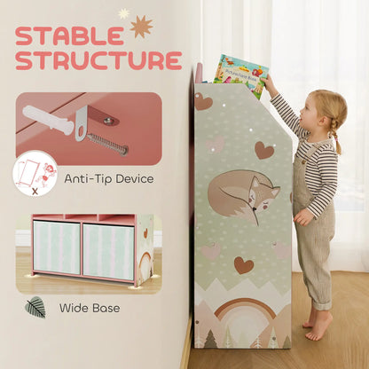 Kids Bookshelf With Storage, Toy Storage Unit, Pink Baby & Kids Storage at Gallery Canada