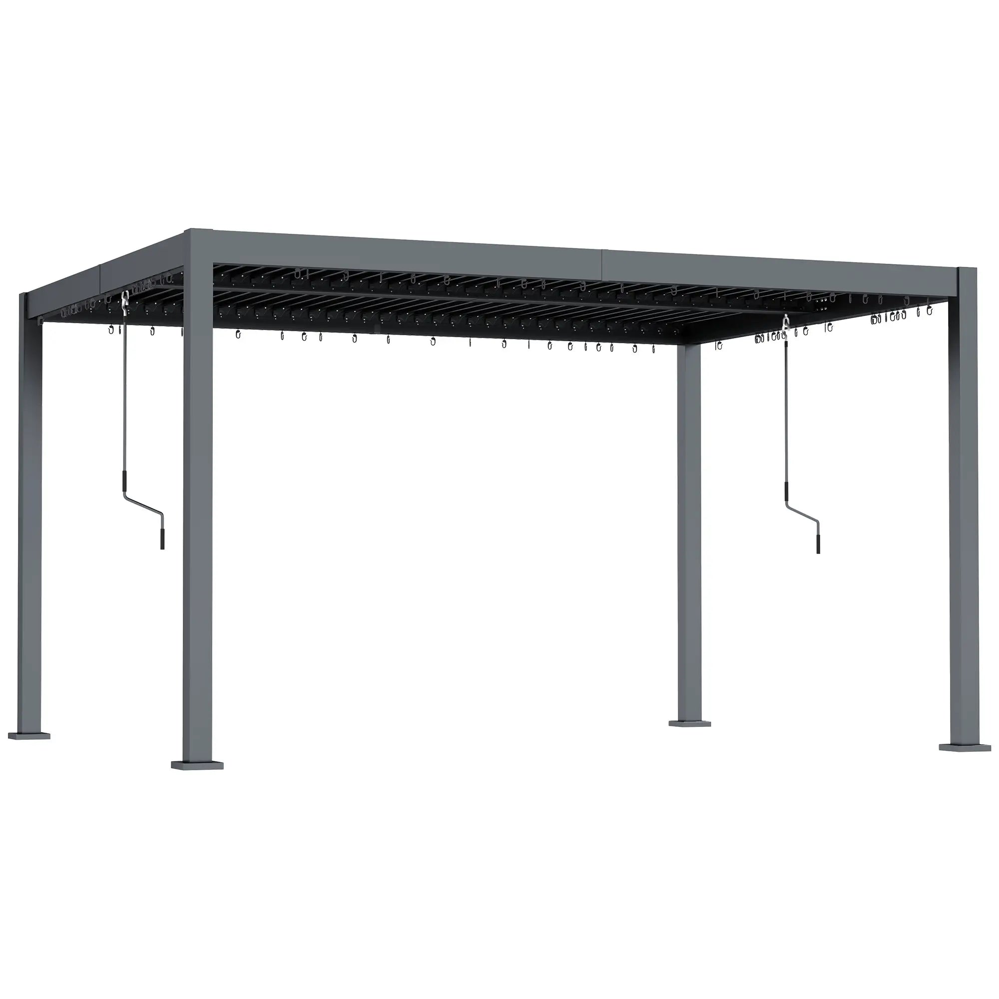 10' x 12' Adjustable Metal Roof Pergola, Aluminum Frame Outdoor Gazebo Pergolas at Gallery Canada