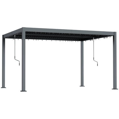 10' x 12' Adjustable Metal Roof Pergola, Aluminum Frame Outdoor Gazebo Pergolas at Gallery Canada