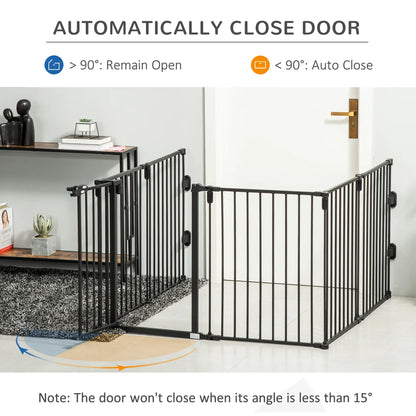6-Panel Dog Safety Gate, Steel Fence, Black Houses, Kennels & Pens at Gallery Canada