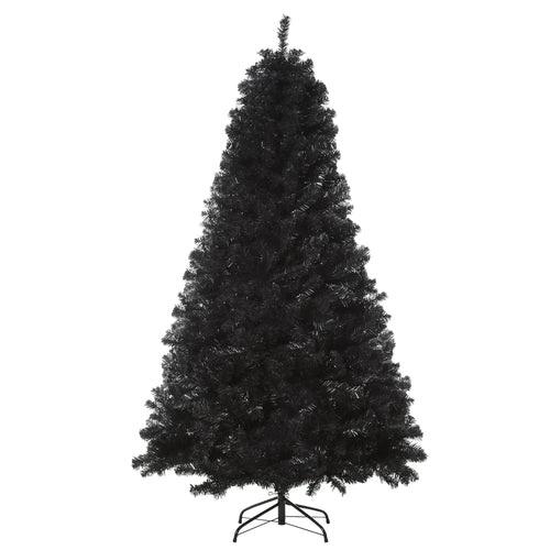 6ft Artificial Christmas Tree, Unlit Douglas Fir, Realistic Branch Tips, Black