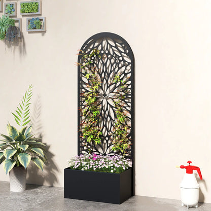 Metal Raised Garden Bed with Trellis, Freestanding Flower Bed Galvanized Planter Boxes at Gallery Canada