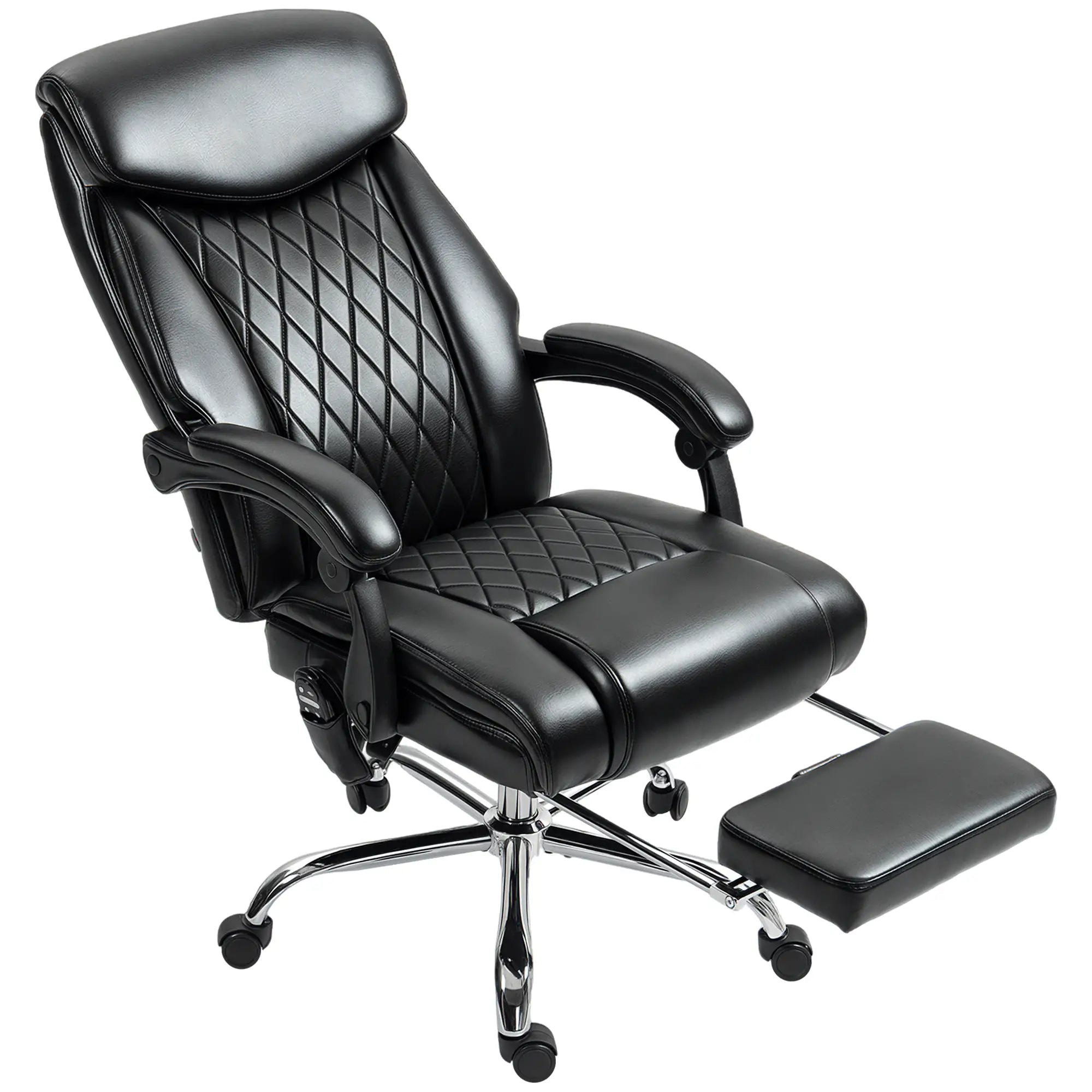 Ergonomic Office Chair, 6 Point Massage, Reclining With Footrest, Black Massage Chairs Black at Gallery Canada