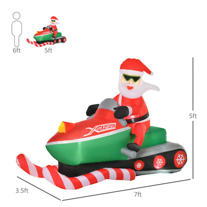 5.2ft Inflatable Santa Claus with Snowmobile, LED Lighted Christmas Inflatables at Gallery Canada