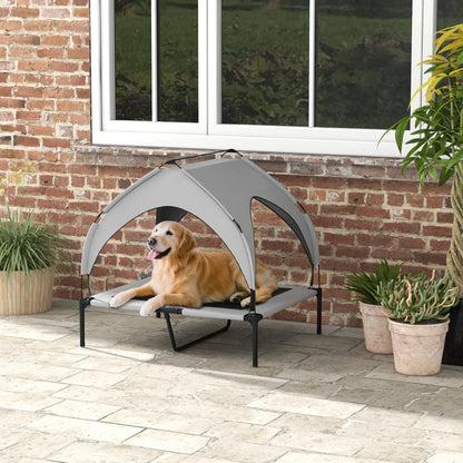 Raised Dog Bed, Cooling Cot with Canopy, Washable Mesh, Medium Large, Light Grey Elevated Dog Beds at Gallery Canada