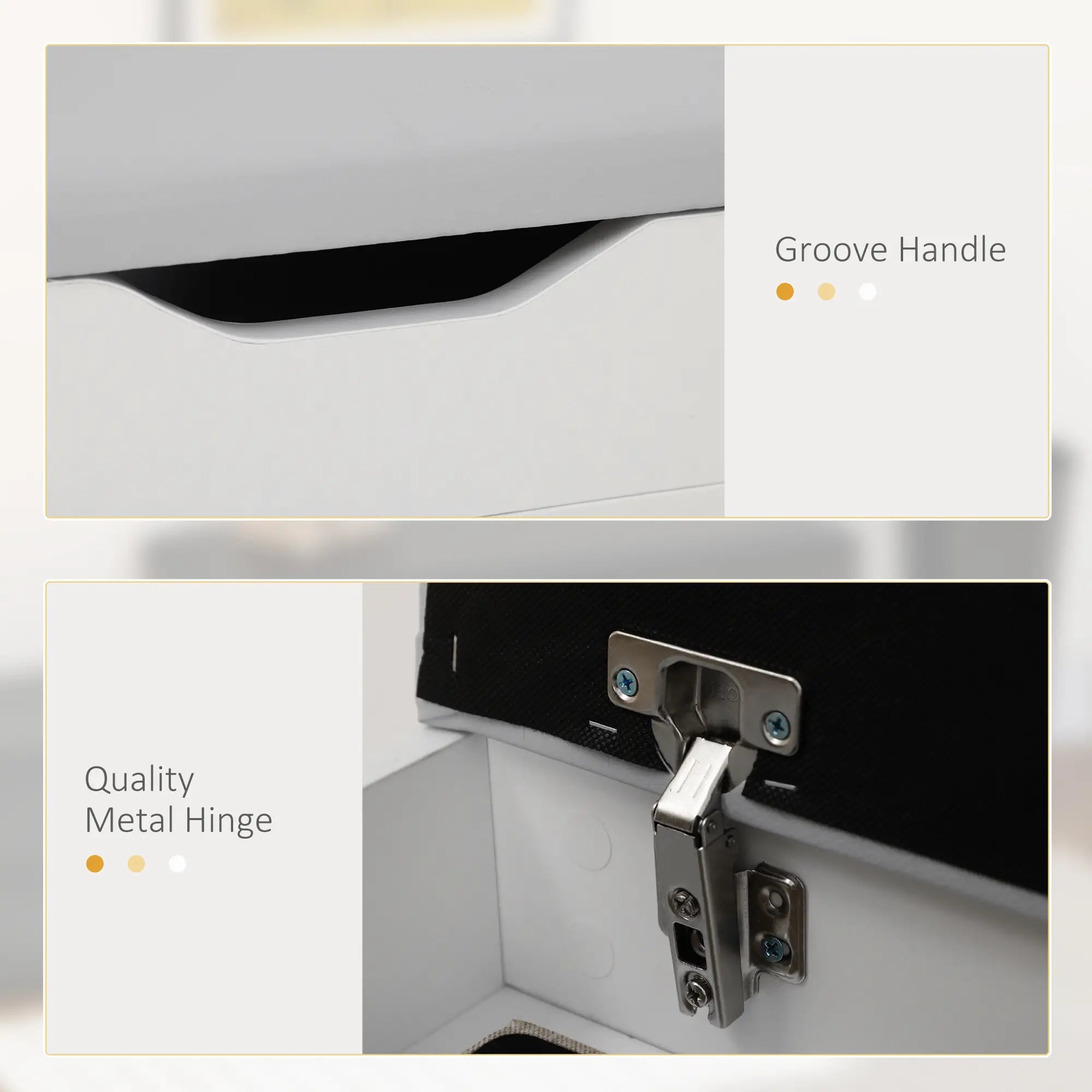 Shoe Bench with Padded Cushion, Hidden Storage, White Storage Ottomans & Benches at Gallery Canada