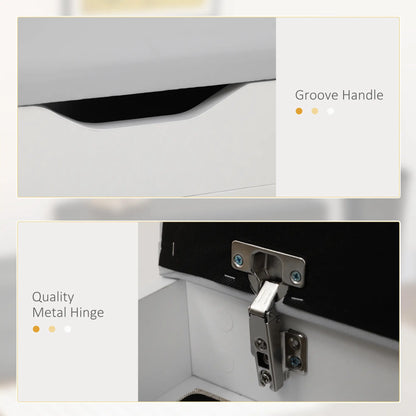 Shoe Bench with Padded Cushion, Hidden Storage, White Storage Ottomans & Benches at Gallery Canada