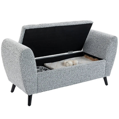 Upholstered Storage Bench with Arms, Modern Ottoman, Grey Storage Ottomans & Benches at Gallery Canada
