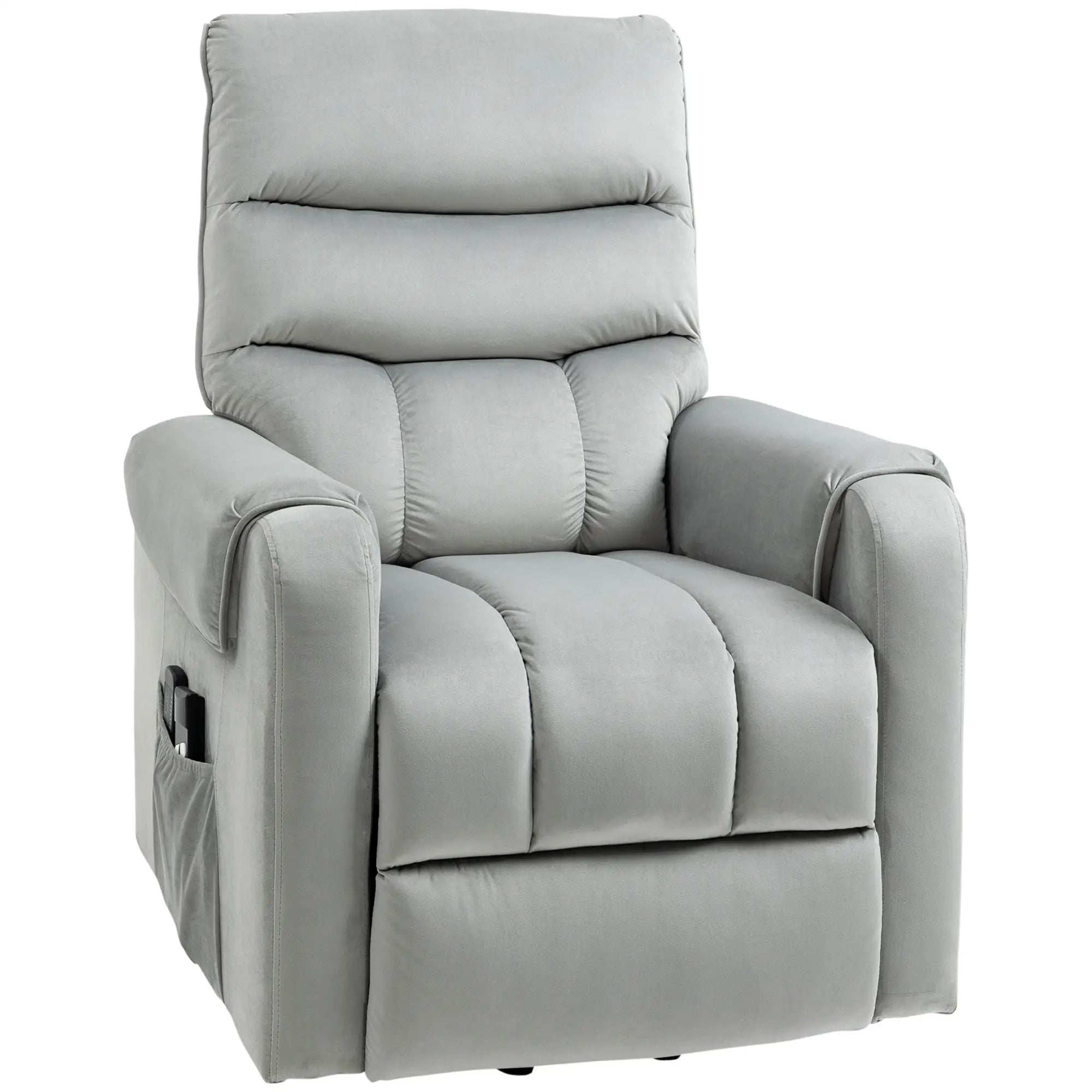Lift Chair, Massage Recliner with 8 Vibration Points, Footrest, Remote, Grey Electric Power Lift Chairs Grey at Gallery Canada
