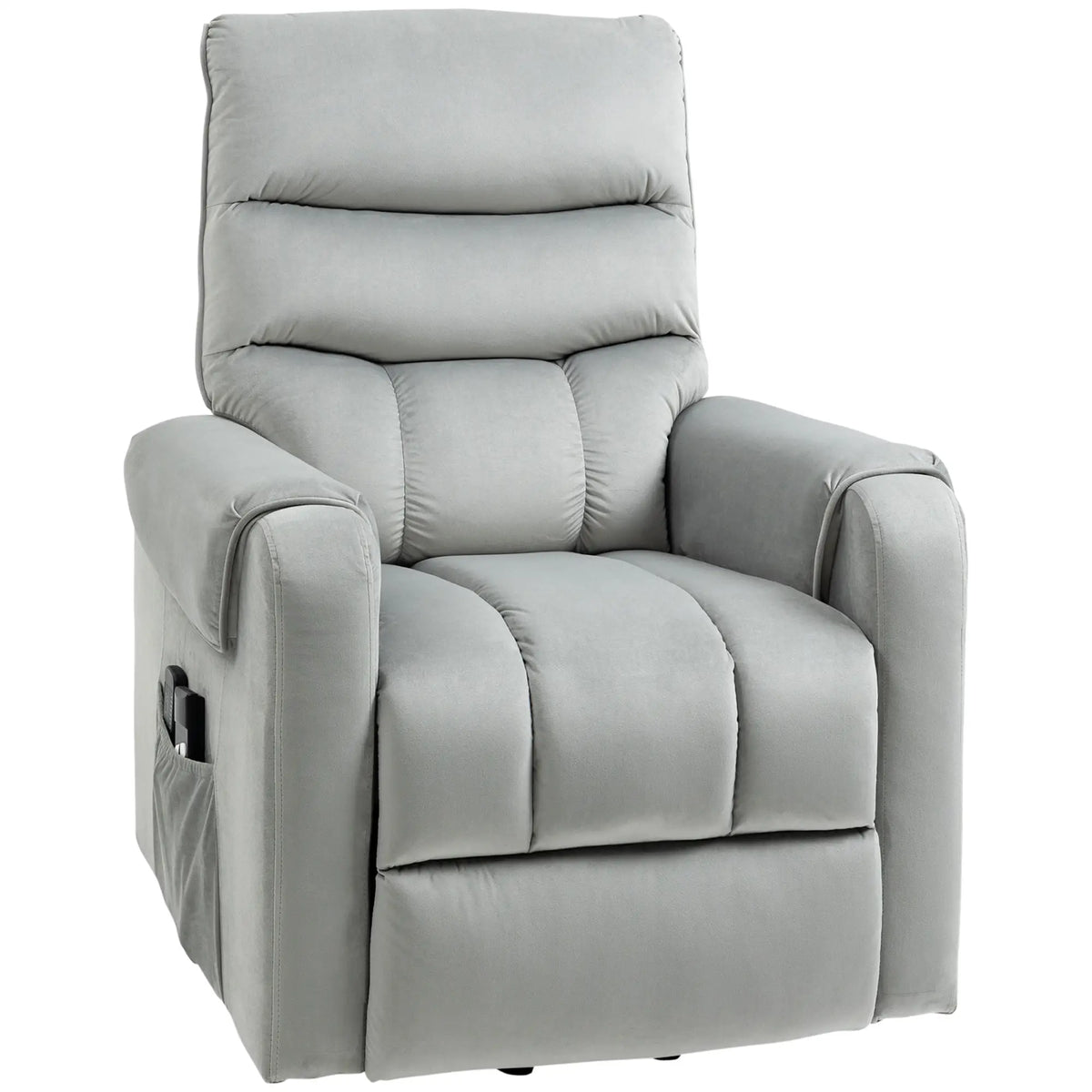 Lift Chair, Massage Recliner with 8 Vibration Points, Footrest, Remote, Grey Electric Power Lift Chairs Grey at Gallery Canada