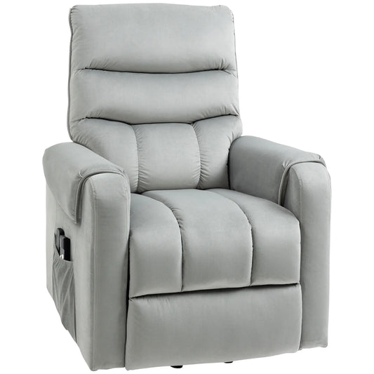 Lift Chair, Massage Recliner with 8 Vibration Points, Footrest, Remote, Grey Electric Power Lift Chairs Grey at Gallery Canada
