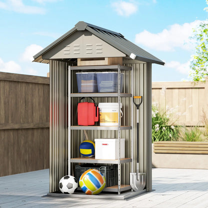 Outdoor Storage Shed With Lockable Door, Metal Garden Shed With 4 Vents Sheds at Gallery Canada