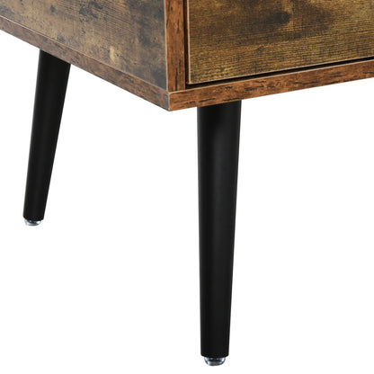 Retro Coffee Table with Storage, Vintage Wooden Side Table, Rustic Brown, Brown Coffee Tables at Gallery Canada