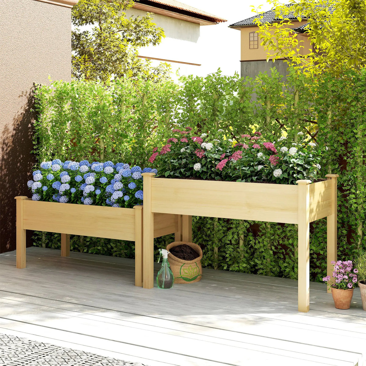 2 Tier Wood Plant Raised Bed, Grow Box Stand, Garden Step Planter Elevated Garden Beds at Gallery Canada